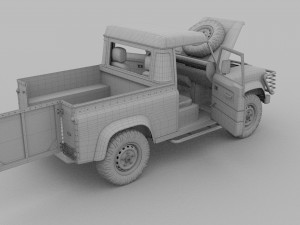 full land rover defender 90 pick up hdri 3D मॉडल