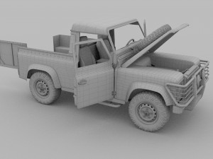 full land rover defender 90 pick up hdri 3D मॉडल