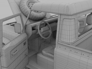 full land rover defender 90 pick up hdri 3D मॉडल