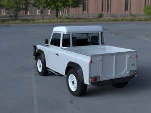 land rover defender 90 pick up w interior hdri Modelo 3D