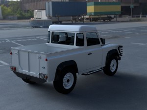 land rover defender 90 pick up w interior hdri Modelo 3D