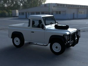 land rover defender 90 pick up w interior hdri 3D Model