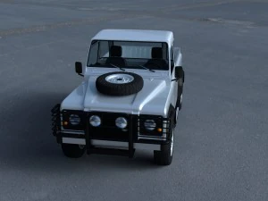 land rover defender 90 pick up w interior hdri 3D Model