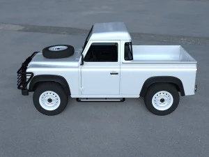 land rover defender 90 pick up w interior hdri 3D Model