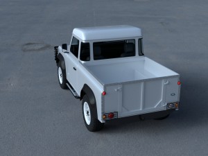 land rover defender 90 pick up w interior hdri Modelo 3D