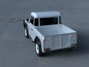 land rover defender 90 pick up w interior hdri 3D Model