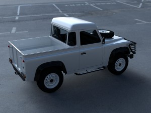 land rover defender 90 pick up w interior hdri Modelo 3D