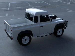 land rover defender 90 pick up w interior hdri 3D Model