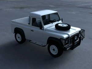 land rover defender 90 pick up w interior hdri 3D Model