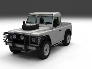 land rover defender 90 pick up w interior hdri 3D Model