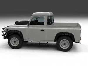 land rover defender 90 pick up w interior hdri 3D Model
