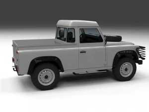 land rover defender 90 pick up w interior hdri 3D Model