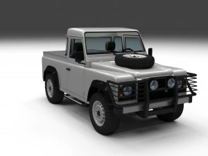 land rover defender 90 pick up w interior hdri 3D Model