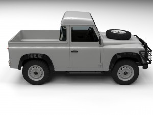 land rover defender 90 pick up w interior hdri Modelo 3D