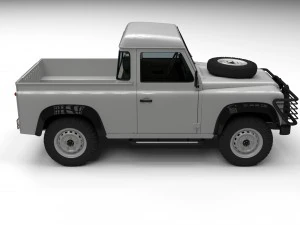land rover defender 90 pick up w interior hdri 3D Model