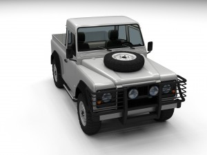 land rover defender 90 pick up w interior hdri Modelo 3D