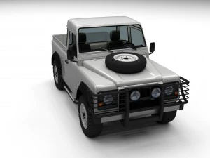 land rover defender 90 pick up w interior hdri 3D Model