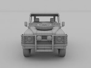 land rover defender 90 pick up w interior hdri 3D Model