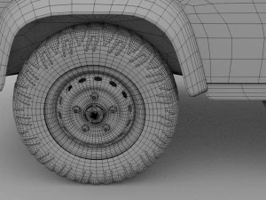 land rover defender 90 pick up w interior hdri 3D Model
