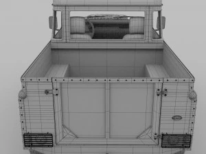 land rover defender 90 pick up w interior hdri 3D Model