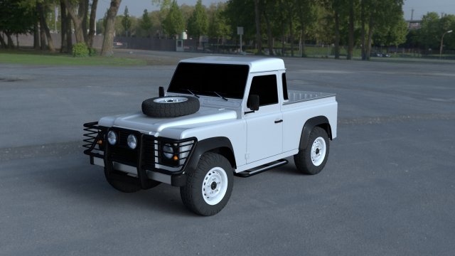 land rover defender 90 pick up hdri 3D मॉडल .c4d .max .obj .3ds .fbx .stl .blend 