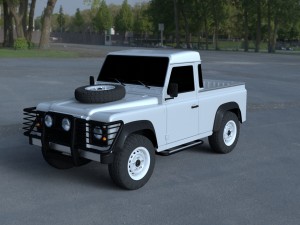 land rover defender 90 pick up hdri 3D Model