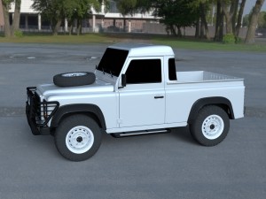 land rover defender 90 pick up hdri 3D मॉडल