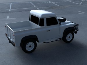 land rover defender 90 pick up hdri 3D मॉडल