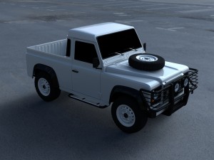 land rover defender 90 pick up hdri 3D मॉडल