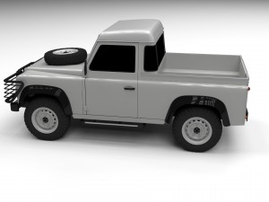 land rover defender 90 pick up hdri 3D मॉडल