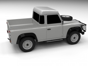 land rover defender 90 pick up hdri 3D मॉडल