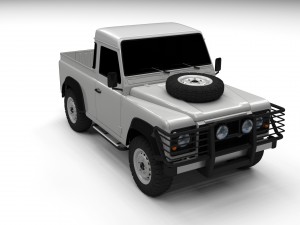 land rover defender 90 pick up hdri 3D मॉडल