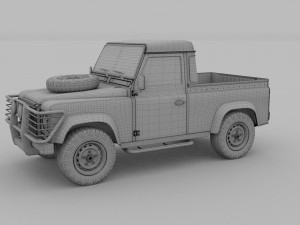 land rover defender 90 pick up hdri 3D मॉडल