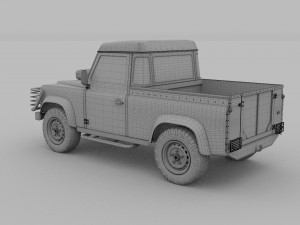 land rover defender 90 pick up hdri 3D मॉडल