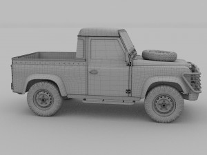 land rover defender 90 pick up hdri 3D मॉडल