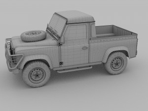 land rover defender 90 pick up hdri 3D मॉडल