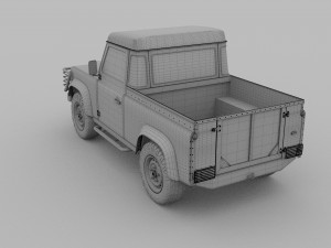 land rover defender 90 pick up hdri 3D मॉडल