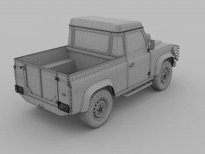 land rover defender 90 pick up hdri 3D मॉडल