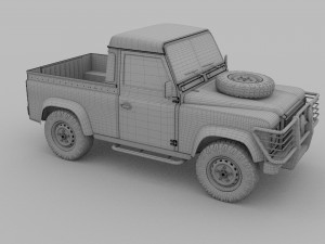 land rover defender 90 pick up hdri 3D मॉडल