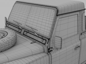 land rover defender 90 pick up hdri 3D मॉडल