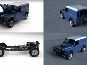 full land rover defender 90 hard top hdri Modèle 3D