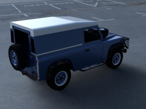 full land rover defender 90 hard top hdri 3D Модель