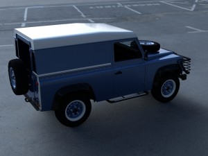 full land rover defender 90 hard top hdri 3D Модель