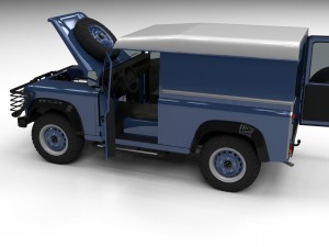 full land rover defender 90 hard top hdri 3D Модель