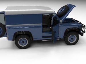 full land rover defender 90 hard top hdri 3D Модель