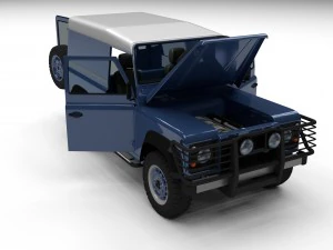 full land rover defender 90 hard top hdri 3D Model
