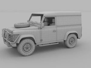 full land rover defender 90 hard top hdri 3D Model