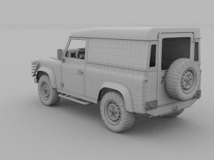 full land rover defender 90 hard top hdri 3D Model