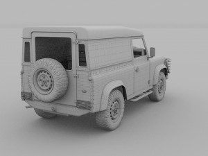 full land rover defender 90 hard top hdri 3D Модель