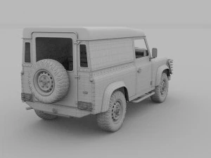 full land rover defender 90 hard top hdri 3D Model